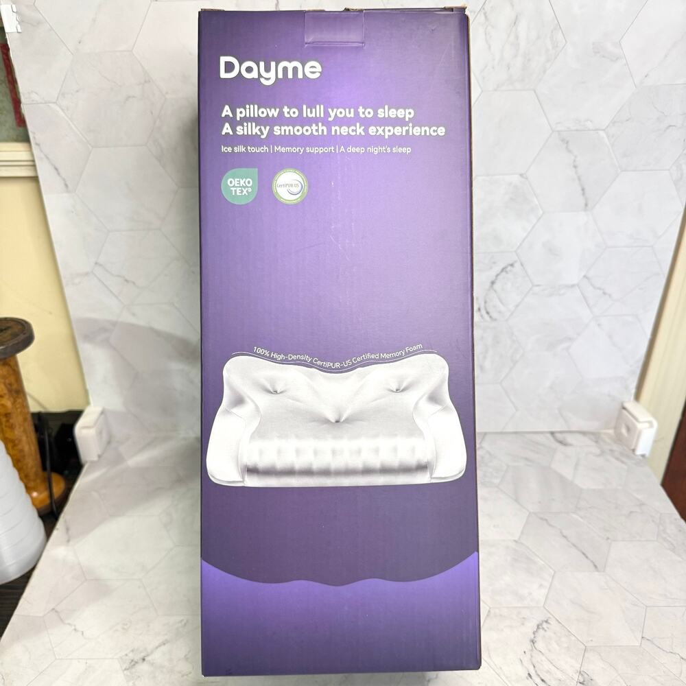 NEW Dayme Orthopedic Neck Pillow Cooling Memory Foam Cervical Ergonomic Gray